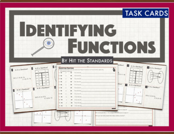 Preview of Identifying Functions (ordered pairs, tables, mappings, graphs) TASK CARDS