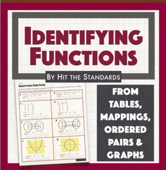Preview of Identifying Functions using Ordered Pairs, Mappings, Tables & Graphs.