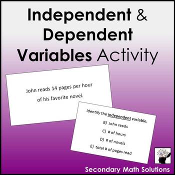 Preview of Independent and Dependent Variables Activity (Amazing Race)