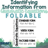 Identifying Information from Quadratic Equations Foldable