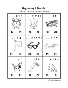 Preview of Identifying Initial L Blends