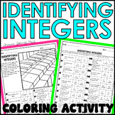 Identifying Integers Activity Coloring Worksheet