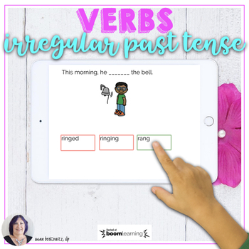 Preview of Irregular Past Tense Verbs Speech Therapy BOOM Cards digital activity