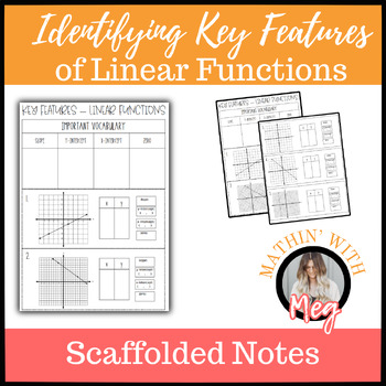 Preview of Identifying Key Features of Linear Functions Notes | Algebra 1 TEKS A.3A & A.3C
