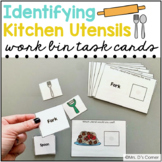Identifying Kitchen Utensils Work Bin Task Cards | Centers