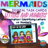Identifying Letters vs. Numbers | MERMAID Themed BOOM Cards