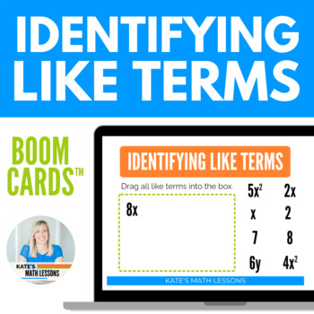 Preview of Identifying Like Terms Boom Cards™ Digital Activity
