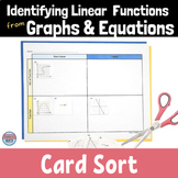 Identifying Linear Functions from Graphs and Equations Activity