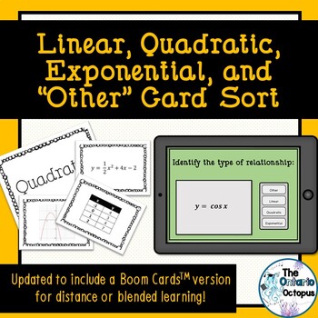 Preview of Linear Quadratic Exponential Card Sort - Boom Card and Printable versions