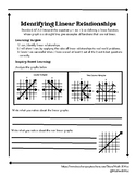 Identifying Linear Relationships (Tier II Graphic Organizer)