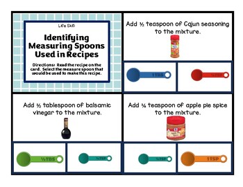 Preview of Identifying Measuring Spoons used in Recipes