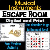 Identifying Musical Instruments Activity: Breakout Escape Room