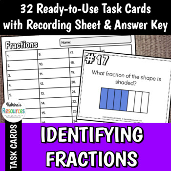 Preview of Identifying & Naming Fractions Task Cards