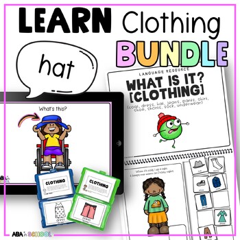 Preview of Identifying Nouns CLOTHING Vocabulary activities ABLLS BUNDLE - Speech and ABA