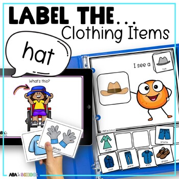 Preview of Identifying Nouns CLOTHING Expressive Vocabulary activities & ABA data sheets