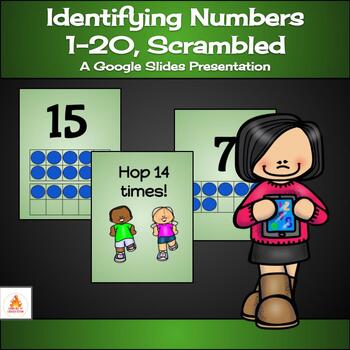 Preview of Identifying Numbers 1-20, Scrambled - A Google Slides Activity
