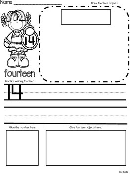 identifying numbers 11 20 kindergarten math worksheets by bb kidz