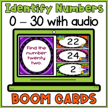Preview of Identifying Numbers 0 to 30 Boom Cards - Receptive Number Identification