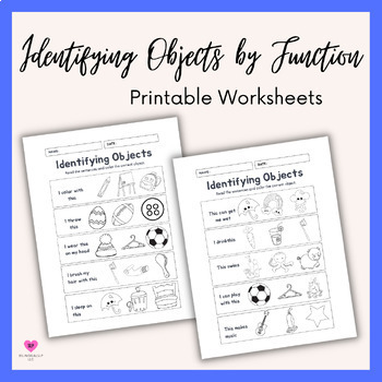 Preview of Identifying Objects by Function Worksheets