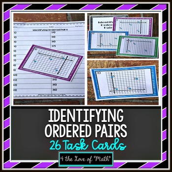 Preview of Identifying Ordered Pairs: 26 Task Cards