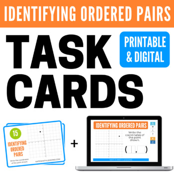 Preview of Identifying Ordered Pairs Task Cards and Boom Cards™