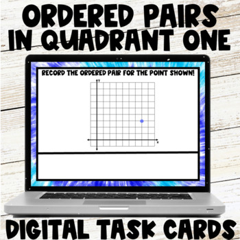 Preview of Identifying Ordered Pairs in Quadrant 1 Digital Task Cards/Google Slides