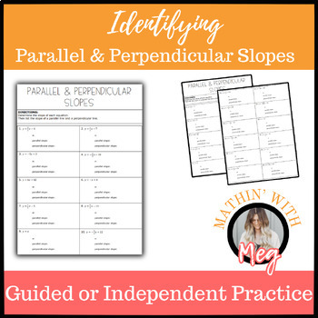 Preview of Identifying Parallel and Perpendicular Slopes | Algebra 1 | TEKS A.2E & A.2F