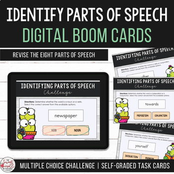 Preview of Identifying Parts of Speech Freebie Distance Learning Digital Boom Cards