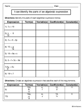 Matching Questions Algebraic Expression Grade 7 Pdf : Ncert Exemplar