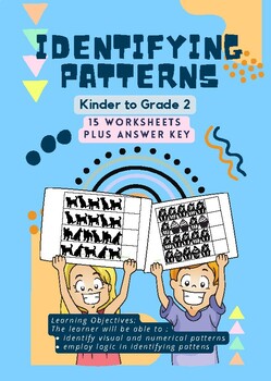 Preview of Identifying Patterns for Kinder to Grade 2: 15 worksheets plus answer key