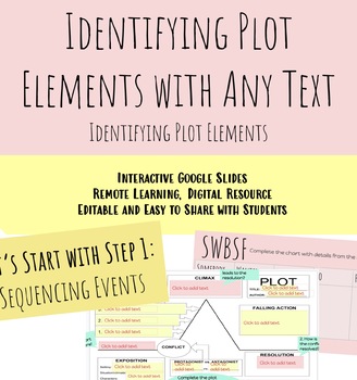 Preview of Identifying Plot Elements Practice for Any Text! Google Slides EDITABLE