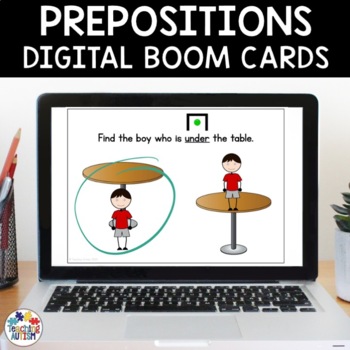 Preview of Identifying Prepositions Boom Cards | Speech Therapy Distance Learning