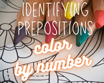 Preview of Identifying Prepositions Color by Number