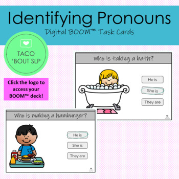Preview of Identifying Pronouns (He, She, They) Task Cards