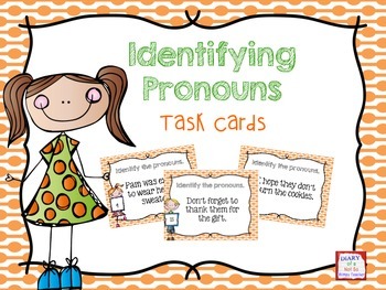 Preview of Identifying Pronouns Task Cards FREEBIE
