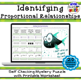 Identifying Proportional Relationships Self Checking Myste
