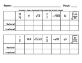 Identifying Rational and Irrational Numbers