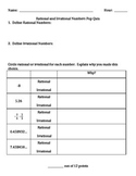 Identifying Rational and Irrational Numbers Quiz