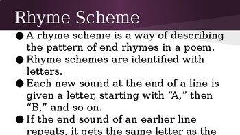 Identifying Rhyme Scheme by Gill Honors English | TpT