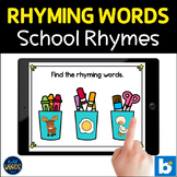 Rhyming Words with Pictures Find and Match Rhymes School T