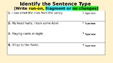 Identifying Run On versus Fragment Sentences Module