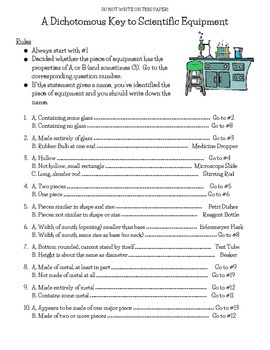 Identifying Science Equipment using a Dichotomous Key | TpT