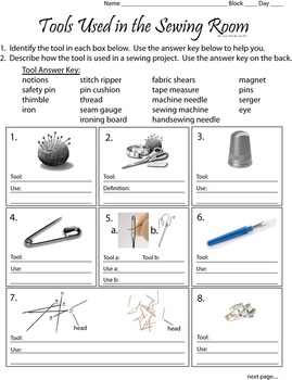 Identifying Sewing Equipment by MsPowerPoint | Teachers Pay Teachers