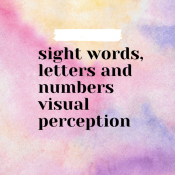 Preview of Identifying Sight words, letters, numbers - no prep