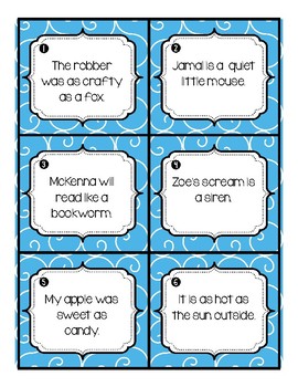 Identifying Simile or Metaphor Task Cards by Jedi Historian | TPT