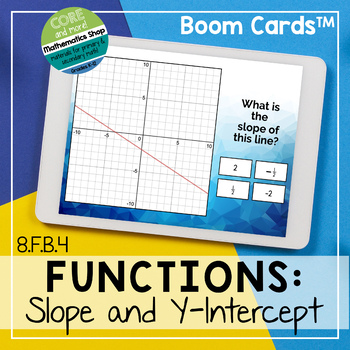 Preview of Identifying Slope and Y-Intercept Boom Cards - Distance Learning Capable