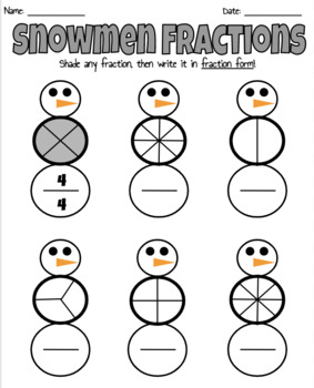 Identifying Snowmen Fractions By Samantha Pellock 