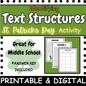 Preview of Identifying St. Patrick's Day Text Structures