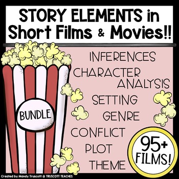 Preview of Identifying Story Elements with Pixar-esque Short Films & Movie Clips BUNDLE