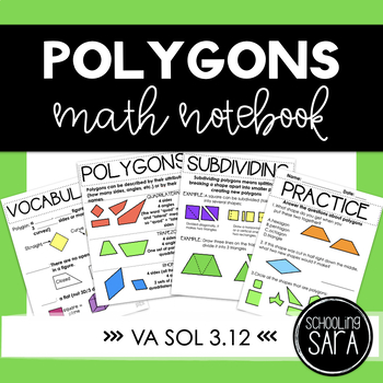 Preview of Identifying, Subdividing, Combining Polygons Interactive Notebook | VA SOL 3.12